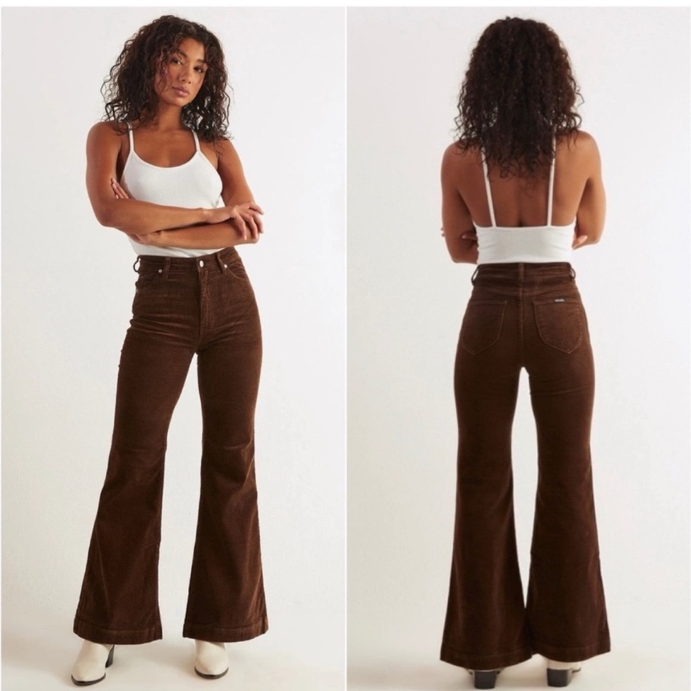 Rolla’s Eastcoast Flare Brown Corduroy Pants
